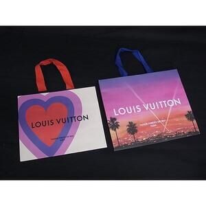 LOUIS VUITTON Paper Bag Shopper Tote Handbag Set Multicolor